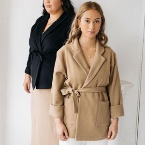 Harly Jae wrap jacket, Latte S/M
